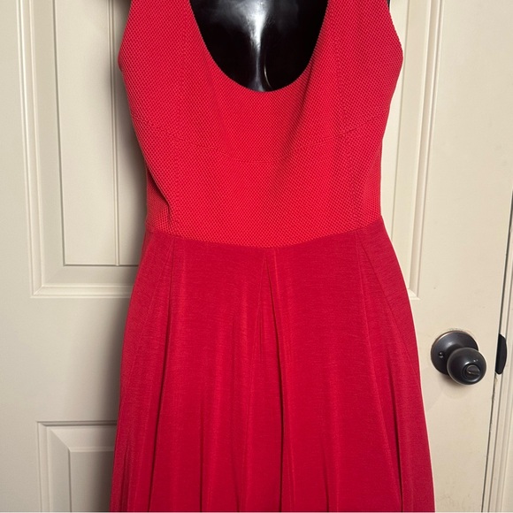 Maeve By Anthropologie Estoria Textured Swing Dress Red Sleeveless Medium GUC - Picture 12 of 16